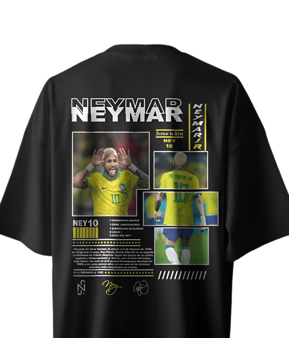 Neymar Jr Back Print Over Sized T-Shirt