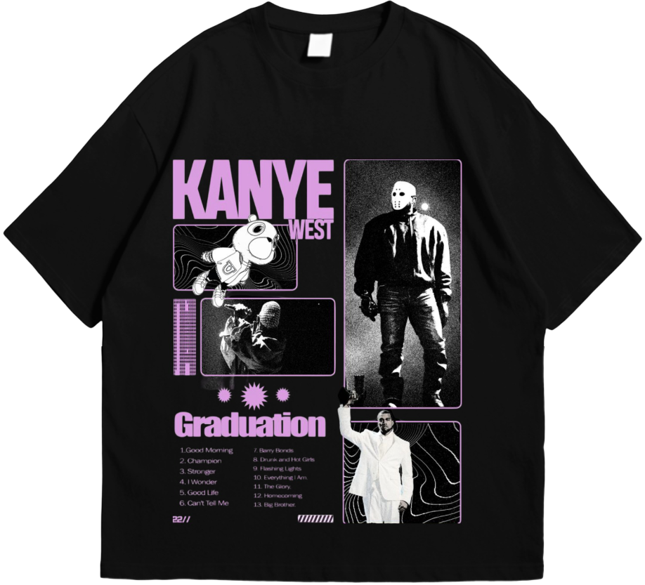 Kanye West Graduation Oversized Tee – 240GSM
