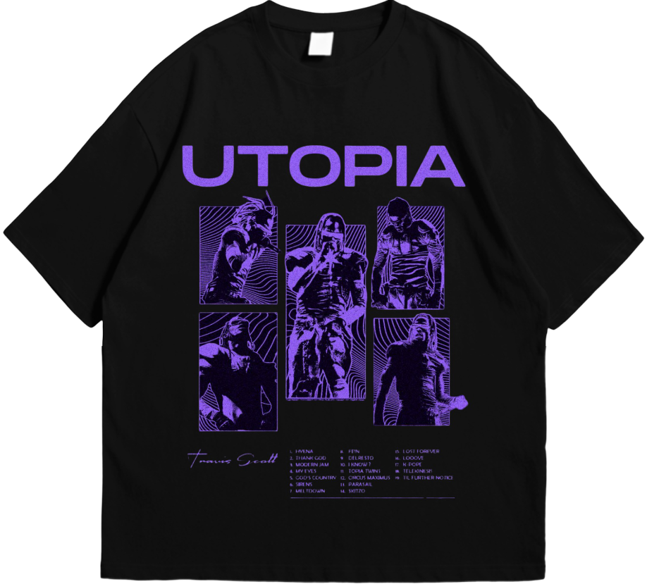 Travis Scott Utopia Oversized Tee – 240GSM