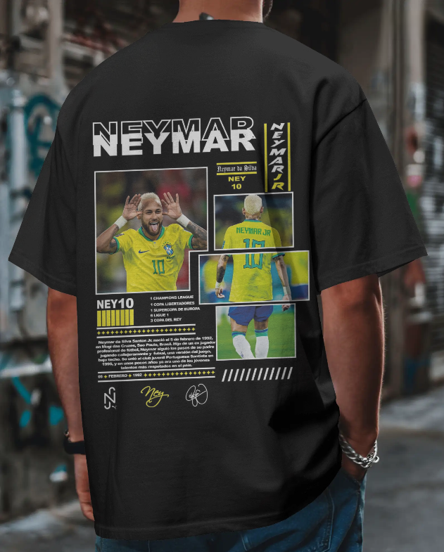 Neymar Jr Back Print Over Sized T-Shirt